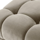 Tabouret matelassé Sienna velours taupe