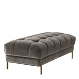 Banc matelassé Sienna en velours gris