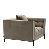Fauteuil Sienna matelassé beige en velours