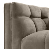 Fauteuil Sienna matelassé beige en velours