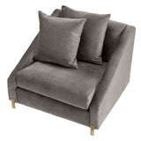 Fauteuil gris en velours Candice