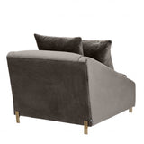 Fauteuil gris en velours Candice