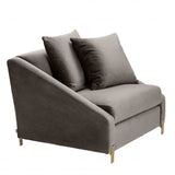 Fauteuil gris en velours Candice