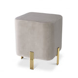 Tabouret en velours beige Burnett