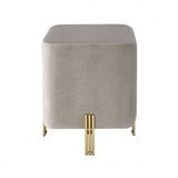 Tabouret en velours beige Burnett
