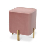 Tabouret en velours rose Burnett