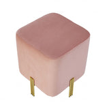 Tabouret en velours rose Burnett