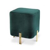 Tabouret en velours vert Burnett