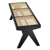 Banc noir en rotin Arnaud
