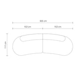 Canapé 4 places arrondi bouclé crème Bjorn S