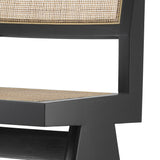Chaise noire en bois et rotin Niclas