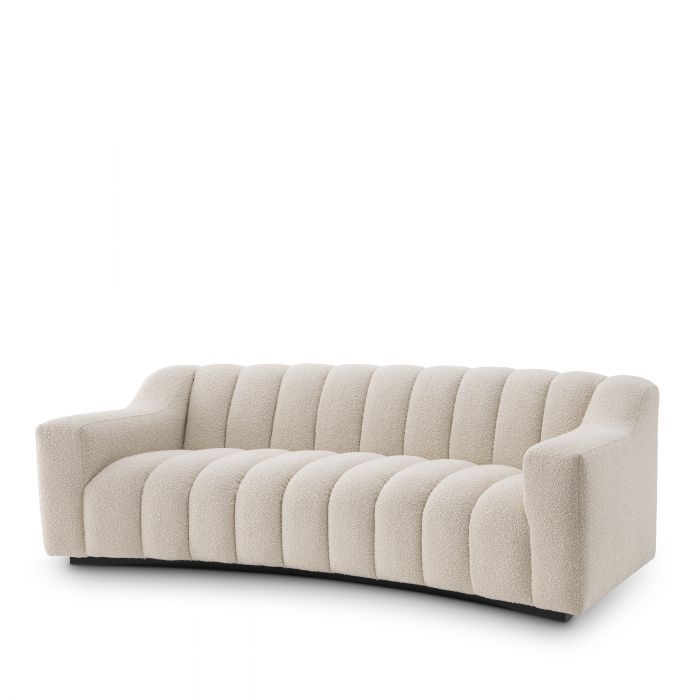 Canapé 3 places bouclé crème | Kelly S – Luxe Mobilier