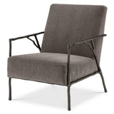 Fauteuil d'appoint gris marron Antico