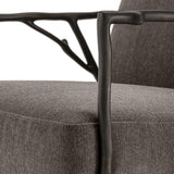 Fauteuil d'appoint gris marron Antico