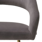 Chaise de salle à manger en velours gris Bravo
