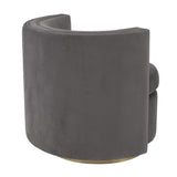 Fauteuil pivotant gris Amanda