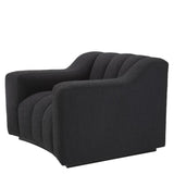 Fauteuil bouclé noir Kelly