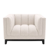 Fauteuil Ditmar bouclé crème