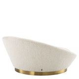 Canapé rond bouclé crème Duardo