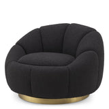 Fauteuil pivotant bouclé noir Inger