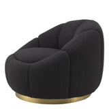 Fauteuil pivotant bouclé noir Inger