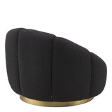 Fauteuil pivotant bouclé noir Inger