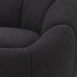 Fauteuil pivotant bouclé noir Inger