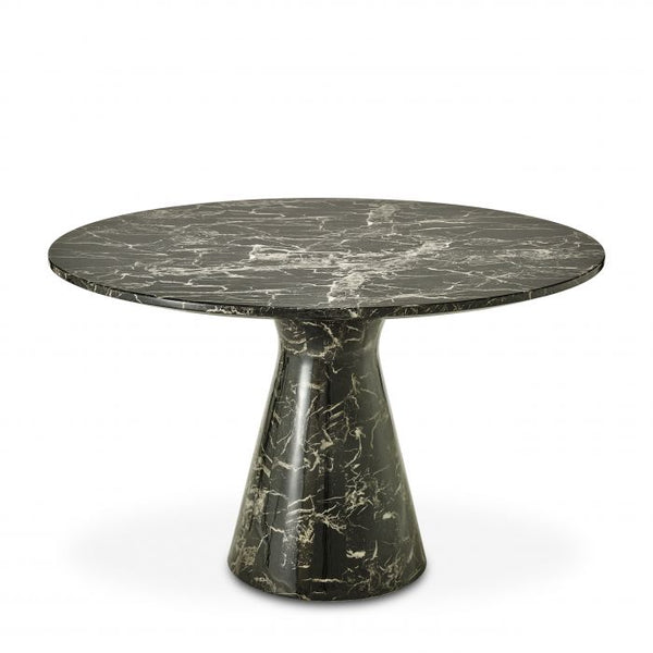Table de salle à manger ronde en marbre noir Turner