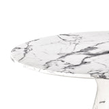 Table de salle à manger ronde en marbre blanc Turner