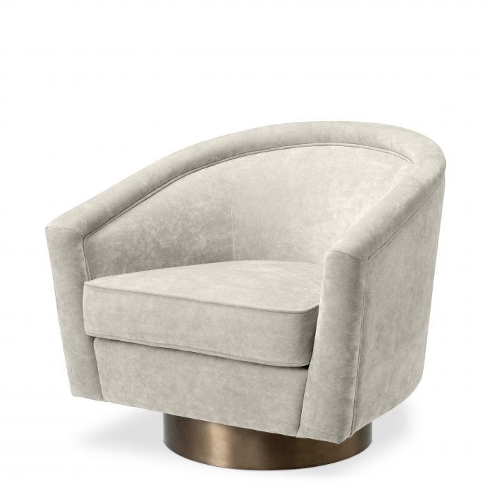 Fauteuil pivotant Catene velours beige