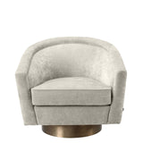 Fauteuil pivotant Catene velours beige