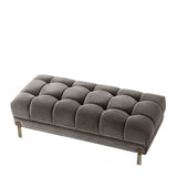 Banc matelassé Sienna en velours gris