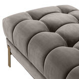 Banc matelassé Sienna en velours gris