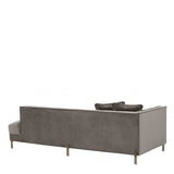 Canapé d'angle Sienna matelassé en velours gris (Gauche)