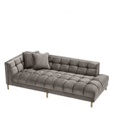 Canapé d'angle Sienna matelassé en velours gris (Gauche)