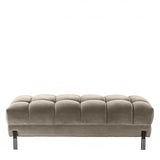 Banc matelassé Sienna en velours taupe