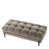 Banc matelassé Sienna en velours taupe