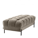 Banc matelassé Sienna en velours taupe