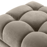 Banc matelassé Sienna en velours taupe
