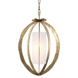 Lustre lanterne dorée en laiton Luciano