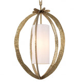 Lustre lanterne dorée en laiton Luciano