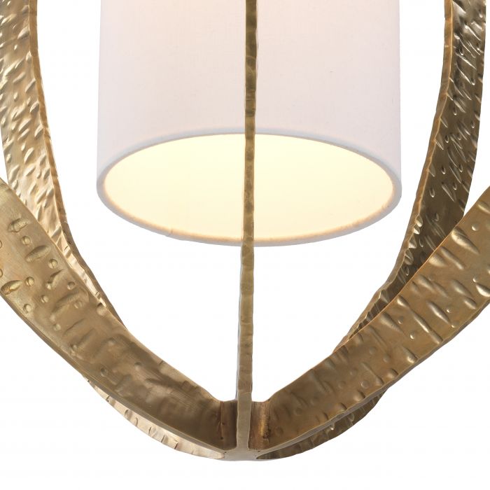 Lustre lanterne dorée en laiton Luciano