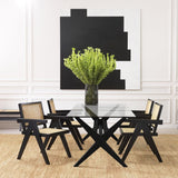 Chaise de salle à manger Aristide noir en rotin