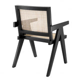 Chaise de salle à manger Aristide noir en rotin