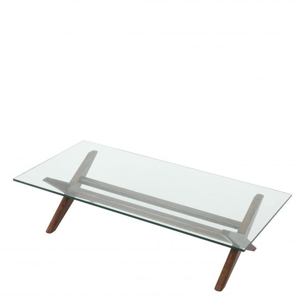 Table basse marron en verre Maynor