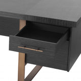 Bureau gris en chêne et en bronze Canova