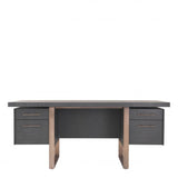 Bureau gris en chêne et en bronze Canova