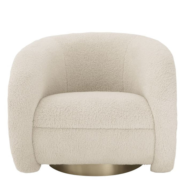 Fauteuil pivotant blanc crème Cristo