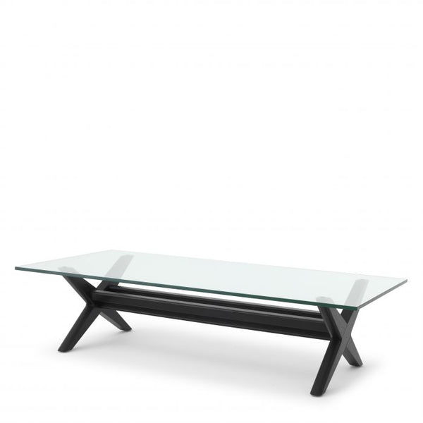 Table basse noire en verre Maynor