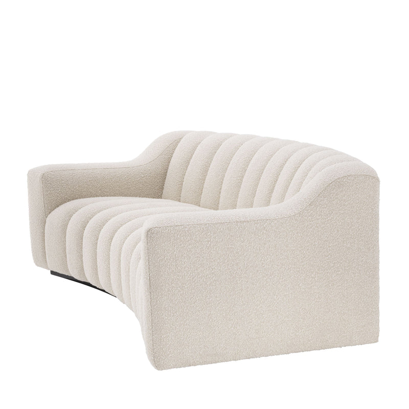 Canapé 3 places bouclé crème | Kelly S – Luxe Mobilier